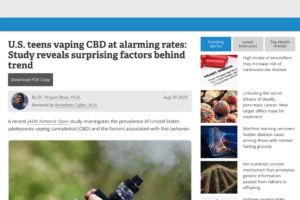 The Alarming Rise of CBD Vaping Among Middle and High School Students: Risks, Prevalence, and the Role of AI Solutions